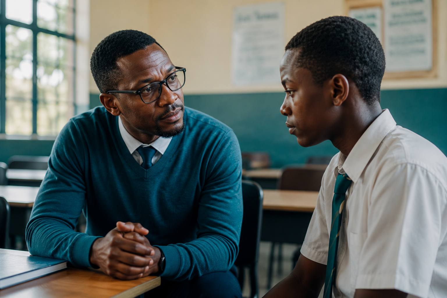 Teacher supporting student wellbeing and behaviour development